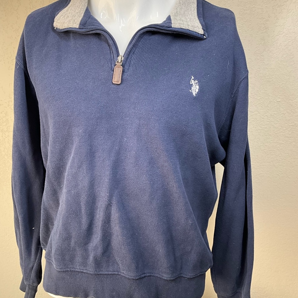 U.S. Polo Assn. Men's Blue Zip-Up Sweater